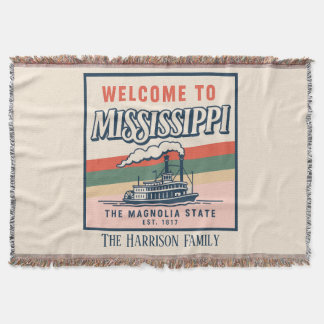 Personalisierte Mississippi-Wurfdecke Decke