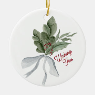 Personalisierte Mistel-Weihnachtsdekoration Keramik Ornament