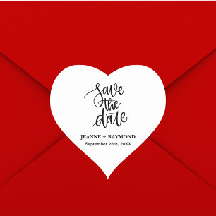 Personalisierte mit der Hand beschriftete Save the Herz-Aufkleber