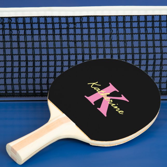 Personalisierte Mit Monogramm Black Modern Tischte Tischtennis Schläger (InSitu)