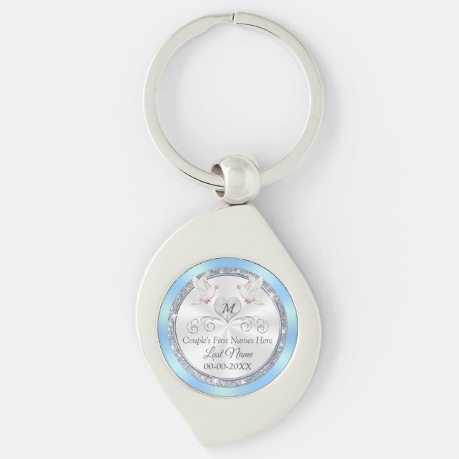 Personalisierte Mit Monogramm Bridal-Geschenke für Schlüsselanhänger (Vorderseite)