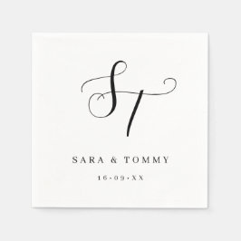 Personalisierte Mit Monogramm Elegante Hochzeit Serviette