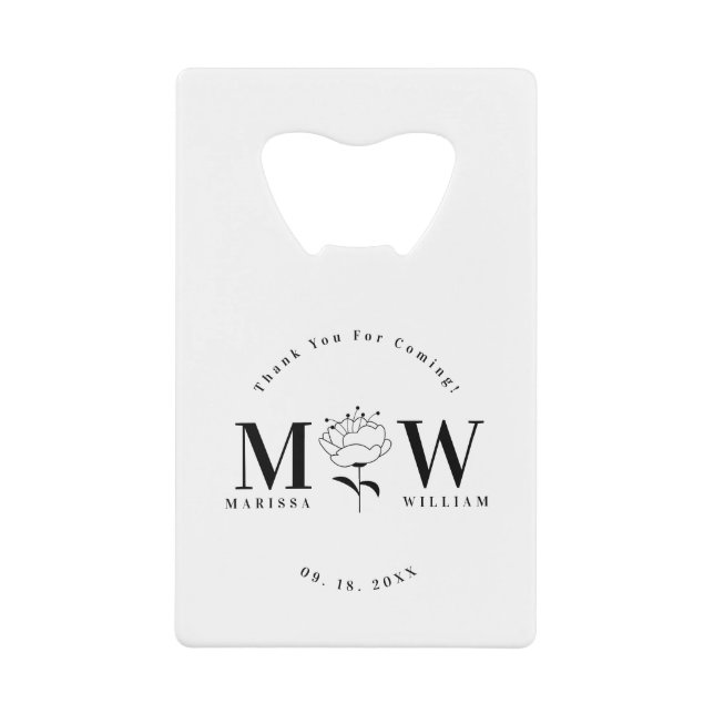 Personalisierte Mit Monogramm Hochzeitsgeschenke Geldbeutel Flaschenöffner (Vorderseite)