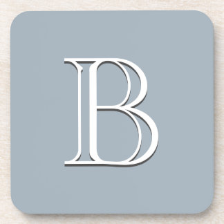 Personalisierte Mit Monogramm Initial Soft Blue &  Getränkeuntersetzer