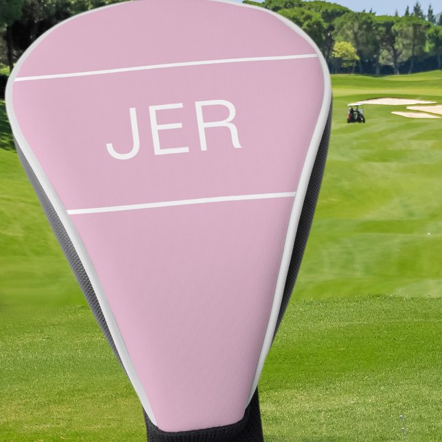 Personalisierte Mit Monogramm Initialen rosa Golf Headcover (Feminine Pink Monogrammed Custom Golf Head Cover)