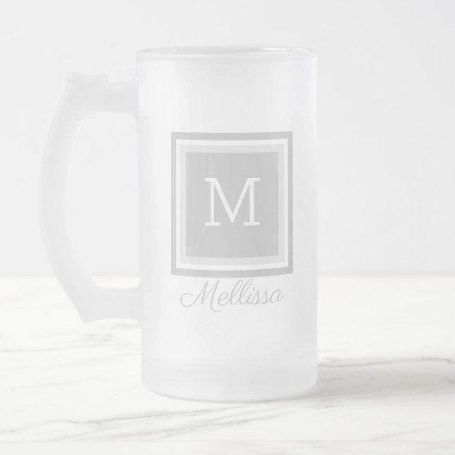 Personalisierte Mit Monogramm Mattierte Glashbeere Mattglas Bierglas (Links)