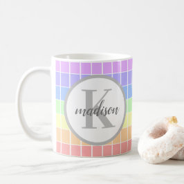 Personalisierte Mit Monogramm Niedliche Regenbogen Kaffeetasse
