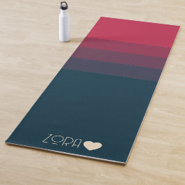 Personalisierte Mit Monogramm Rot- und Schwarz-Gra Yogamatte