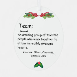 Personalisierte Mitarbeiterbewertung im Team Defin Ornament Aus Metall