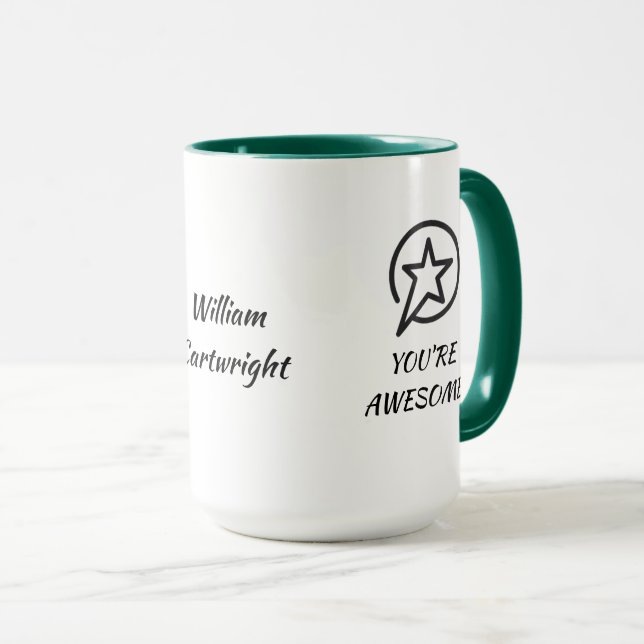 Personalisierte Mitarbeitererkennung Tasse (VorderseiteRechts)