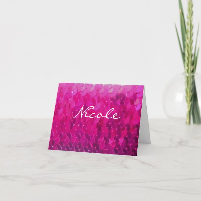 Personalisierte Mitteilungskarten in rosa Sequenze (Vorderseite)