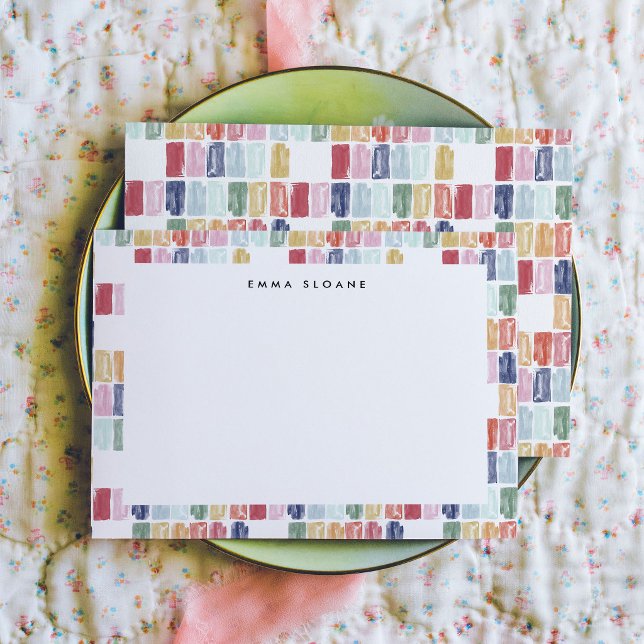 Personalisierte Mitteilungskarten mit hellen Farbe (Bright Painted Jewel Personalized Note Cards)