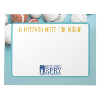 Personalisierte Mitzvah-Anmerkung - Sport Notizblock