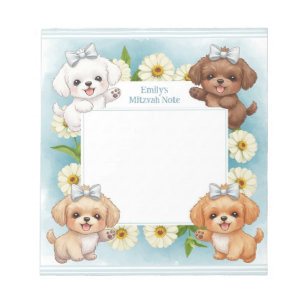 Personalisierte Mitzvah Hinweis Notepad Blumenjung Notizblock