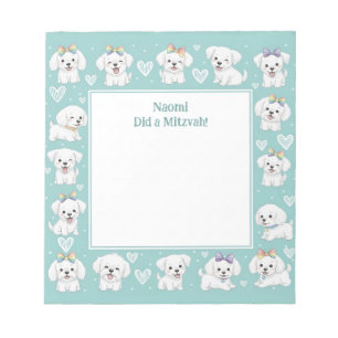 Personalisierte Mitzvah-Notiz Notepad-Mini-Welpen Notizblock