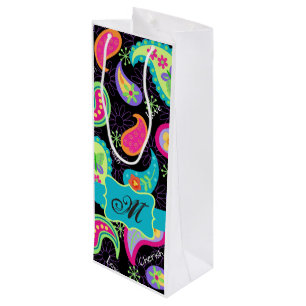 Personalisierte Mod Paisley Geschenktüte Für Weinflaschen