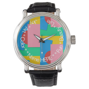 Personalisierte, moderne Abstrakte Form und Farbku Armbanduhr
