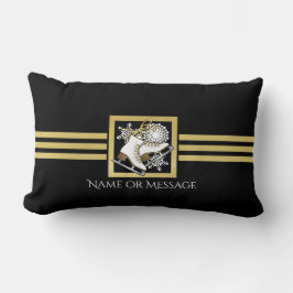 Personalisierte moderne Black Gold Glitzer Ice Ska Lendenkissen