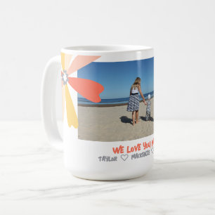 Personalisierte moderne Blume Text und Foto Kaffeetasse
