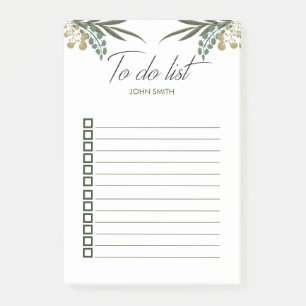 Personalisierte moderne botanische Blätter in Wass Post-it Klebezettel