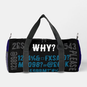 Personalisierte moderne Buchstaben Blau Schwarz Gr Duffle Bag