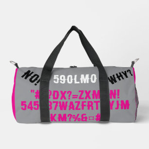 Personalisierte moderne Buchstaben Teens Pink grau Duffle Bag