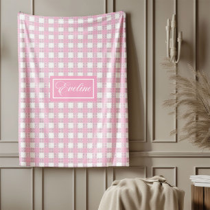 Personalisierte moderne Decke Soft Pink Kariert To