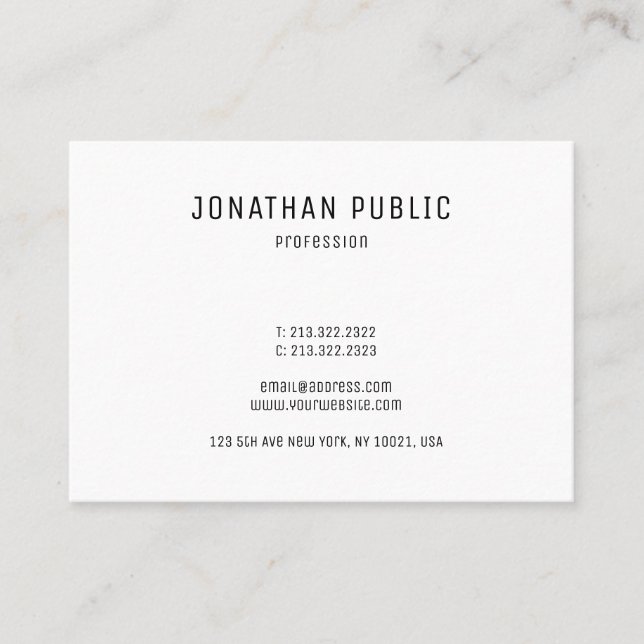 Personalisierte moderne elegante minimalistische V Visitenkarte (Vorderseite)