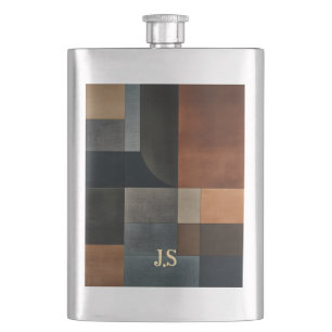 Personalisierte moderne erdige geometrische Tasche Flachmann