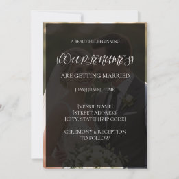 Personalisierte moderne Foto-Overlay-Hochzeit Einladung