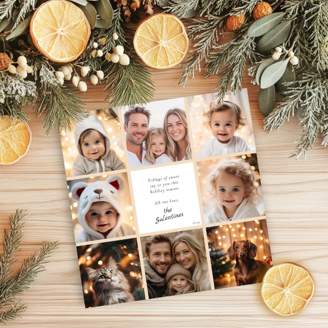 Personalisierte moderne Fotocollage Weihnachten (Personalized Modern Photo Collage Christmas Holiday Card)