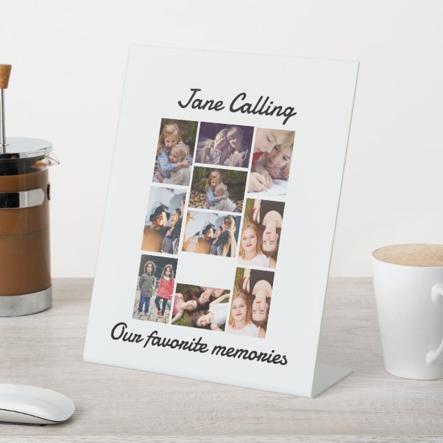 Personalisierte moderne Freunde 10 Foto Collage Lu Sockelschild (In SItu)