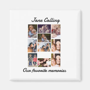 Personalisierte moderne Freunde 10 FotoCollage Magnet