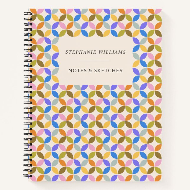Personalisierte moderne geometrische Muster Notizbuch (Vorderseite)