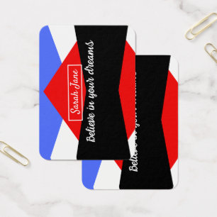 Personalisierte moderne geometrische Rot & Blau