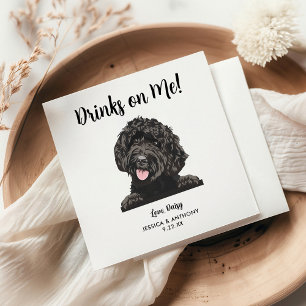 Personalisierte moderne Goldendoodle-Hochzeit Serviette