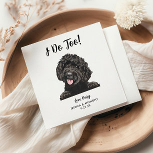 Personalisierte moderne Goldendoodle-Hochzeit Serviette