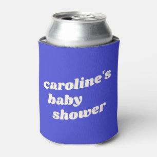 Personalisierte moderne hellblaue Retro-Baby-Party Dosenkühler