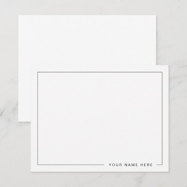 Personalisierte, moderne, hellgraue Flachnotizkart Mitteilungskarte (Vorne/Hinten)