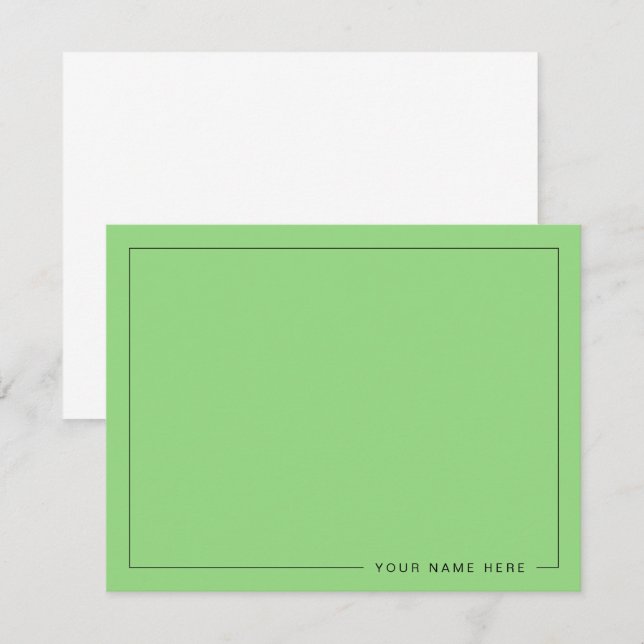 Personalisierte, moderne, hellgrüne Flachbildschir Mitteilungskarte (Vorne/Hinten)