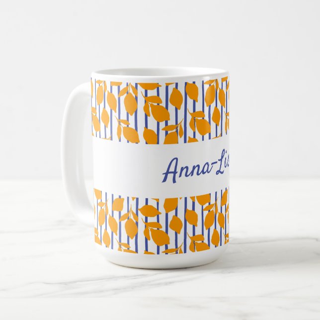 Personalisierte moderne italienische Küche Lemons Kaffeetasse (Vorderseite Links)