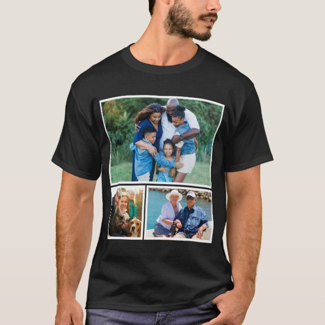 Personalisierte moderne Keepake-FotoCollage T-Shirt (Vorderseite)
