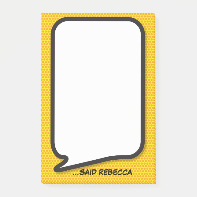 Personalisierte moderne lustige Sprechblase Post-it Klebezettel (Vorderseite)