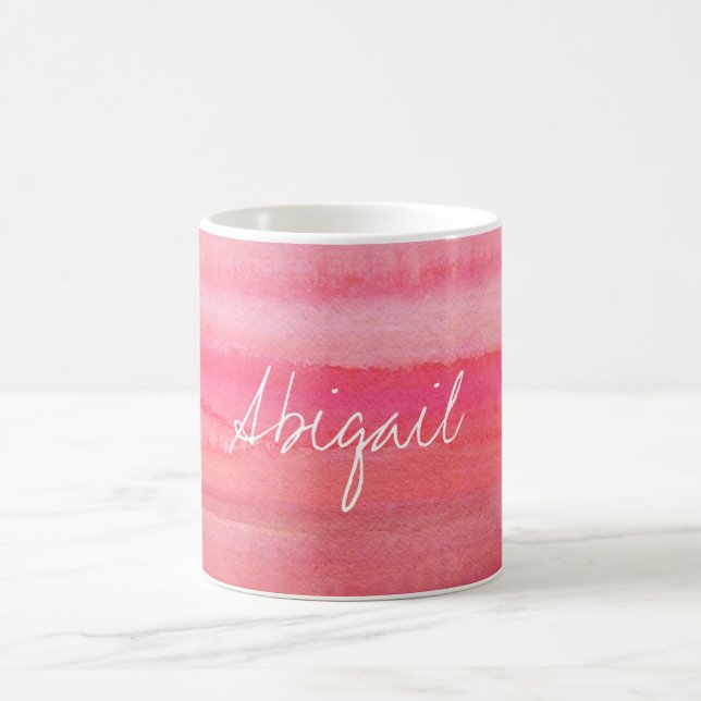 Personalisierte moderne Mädchen-Rosa-Rose Kaffeetasse (Mittel)