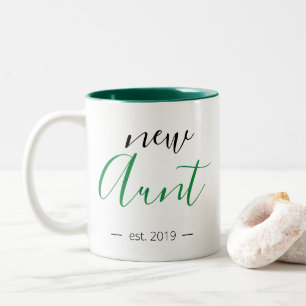 Personalisierte moderne mädchenhafte neue Tante Zweifarbige Tasse