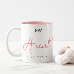 Personalisierte moderne mädchenhafte neue Tante Zweifarbige Tasse