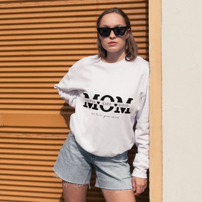 Personalisierte moderne Mama Kinder nennen Muttert Sweatshirt (Von Creator hochgeladen)