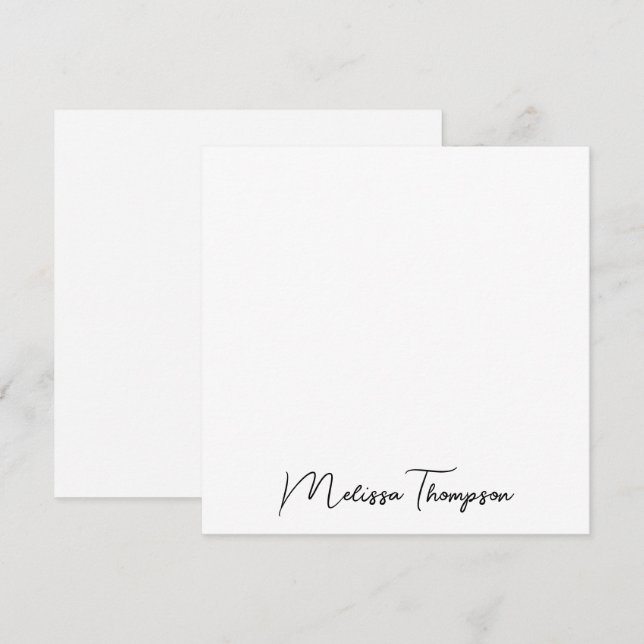 Personalisierte moderne Minimalistische Schrift Mitteilungskarte (Vorne/Hinten)