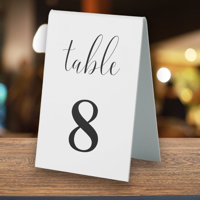 Personalisierte, moderne Minimalistische Zahlen Tischaufsteller (Von Creator hochgeladen)