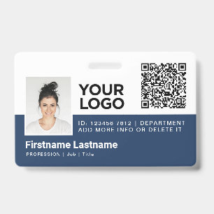 Personalisierte moderne Mitarbeiter-Foto-ID mit QR Ausweis
